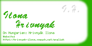 ilona hrivnyak business card